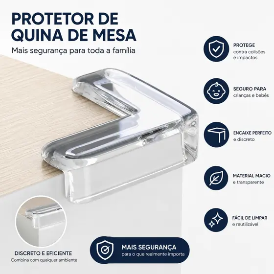 4/8/12/16/20 Protetor de Quina de Mesa Silicone com Adesivo Protetor de Canto Segurança para Crianças e Bebês