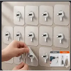 5/10/20 PÇS Gancho de Parede Adesivo Multiuso Para Pendurar Quadros Utensílios De Cozinha Banheiros Parafuso