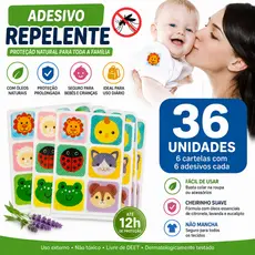 36/72/144 Adesivo Repelente de Inseto Mosquito Infantil Bebê Citronela