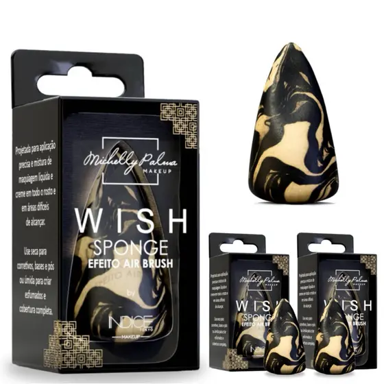 Esponja maquiagem Wish efeito air brush formato anatômico Michelly Palma - baby e tradicional
