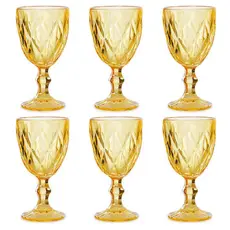 Jogo De 6 Taças Diamond Bico De Jaca Água Vinho 340ml