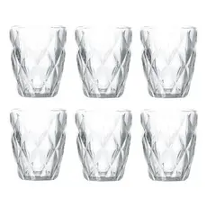 Jogo 6 Copos Vidro Diamond 270 Ml Linha Premium Luxo Grosso