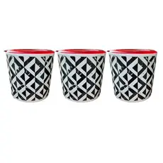 Kit Jogo De 3 Potes C/ Tampa Porta Mantimentos Ceramica