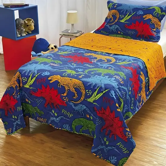 Colcha Cobreleito Dupla Face Kids Estampado Lepper 2 Peças