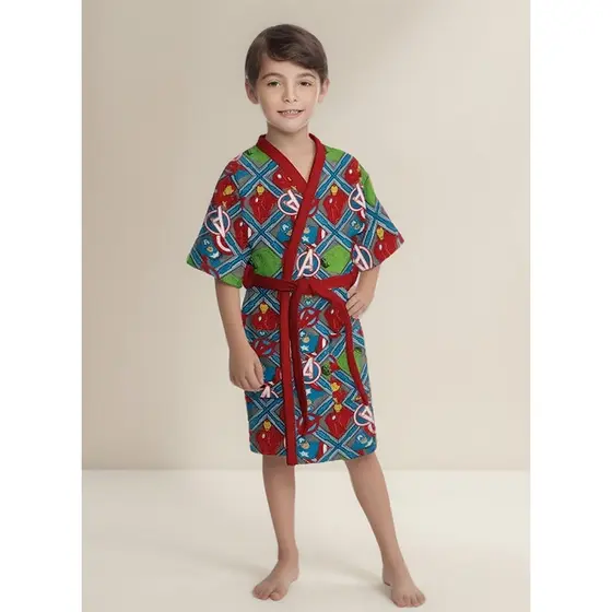 Roupão De Banho Infantil Aveludado Avengers Premium-lepper