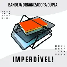 Bandeja Organizadora Dupla de Papel Documentos A4 para Mesa de Escritório