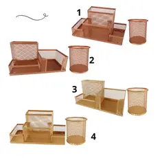 Kit Escritório Organizador de Mesa Escritório e Porta Caneta Rose Gold Dourado