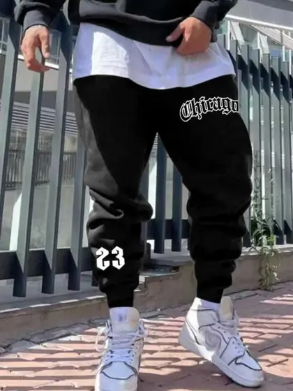 Calça Moletom Chicago 23 Estampado Estiloso Tecido Premium Lançamento Algodão