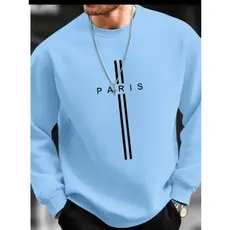 Blusa de Moletom Masculino Casaco Gola Careca Estampado Paris Novo  Confortavel e Estiloso