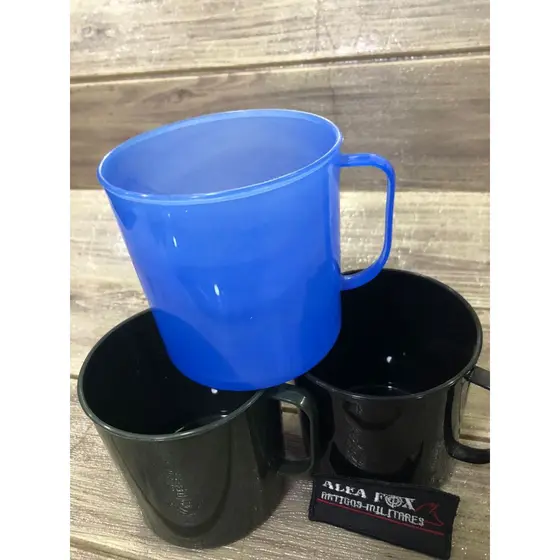 Caneco de Plastico Bizu Preto, Azul e Verde