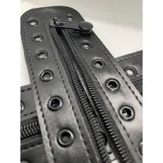 Ziper de Coturno Preto em Couro