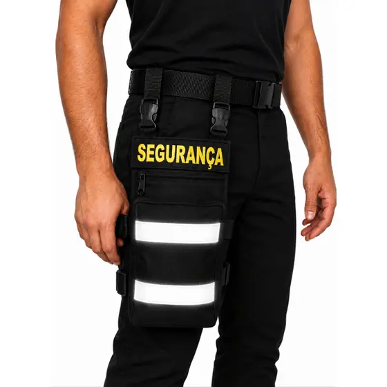 kit Bornal Pochete de Perna Segurança / Motoboy / Refletivo Reforçado