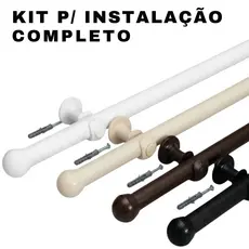 Varão Completo de Madeira para Cortina Resistente em Várias Cores e Tamanhos de 1,00mt a 3,00mt Envio Imedito Full