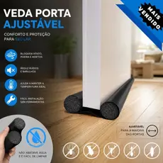 Veda Porta Protetor Duplo Rolinho Impermeável Ajustavel 80cm, 90cm  e 1,00mt Preto e Marrom Resistente