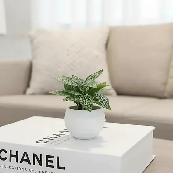Mini Planta Artificial Decorativa com Vaso | Arranjo Realista para Casa e Escritório