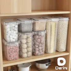 Kit 8 Potes Herméticos Acabamento Fosco Dein | 0.8L a 2.8L | Armazenamento Cozinha