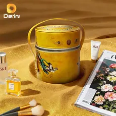 Necessaire Cilíndrica Estilo Dunhuang – Porta-Maquiagem e Acessórios com Alça
