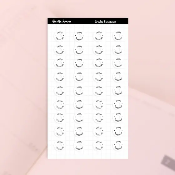 Adesivos Funcionais Circulares Trabalho – Planner - Bullet Journal - Agendas