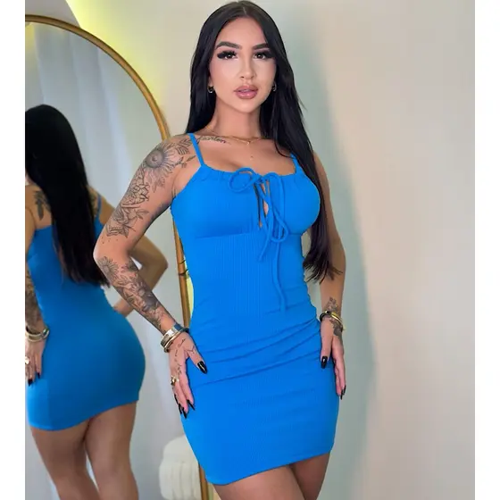 Vestido MAYA curto colado anarruga festa praia moda feminina