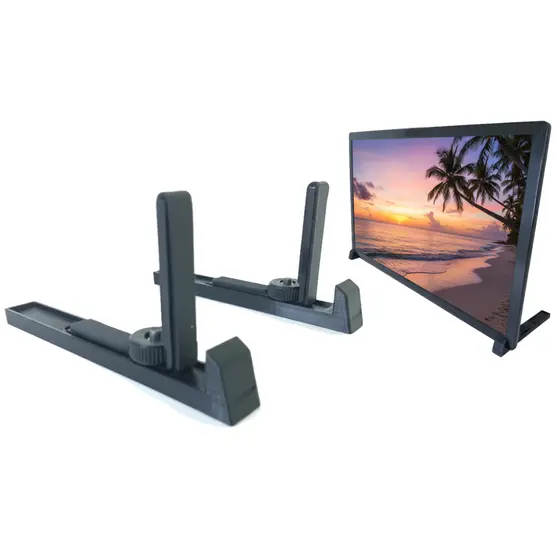 Suporte De Mesa V4 Para Tv E Monitor De 12 Até 43 Polegadas Ajustável Sala Cozinha Quarto Banheiro