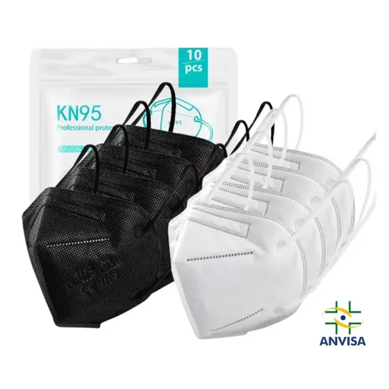 Kit 100 UNI Máscaras KN95  5 Camadas Reutilizáveis