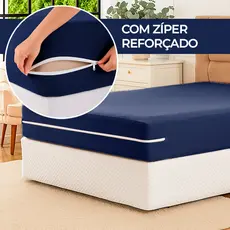 Capa de Colchão Casal, Solteiro, Queen e King com Zíper Reforçado Protetora Malha Gel