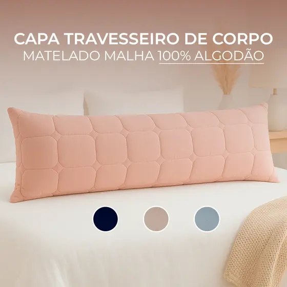Capa Avulsa Xuxão Travesseiro Corpo Malha 100% Algodão Matelado Com Zíper