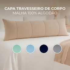 Fronha Travesseiro Corpo Xuxão Malha 100% Algodão Capa Com Zíper
