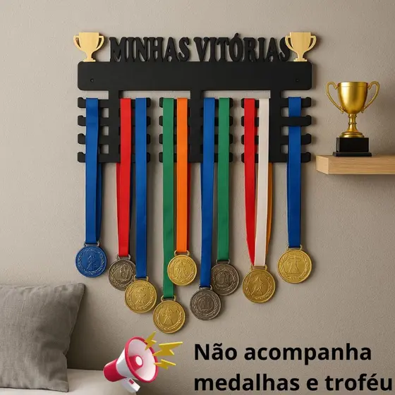 Porta Medalhas Suporte Parede Para Exibir Suas Conquistas