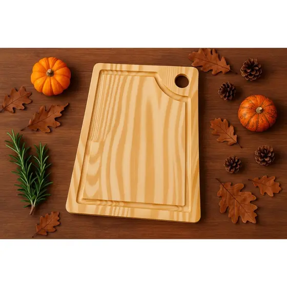 Tábua de Carne/Corte de Madeira Pinus Natural | Oferta de Dia Dos Pais | Leve, Prática e Duravél
