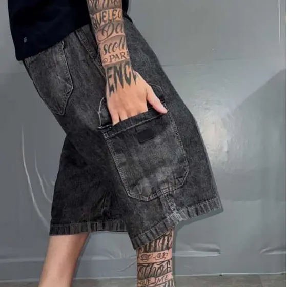 Bermuda Cargo Larga Masculina Streetwear 6 Bolsos Skate