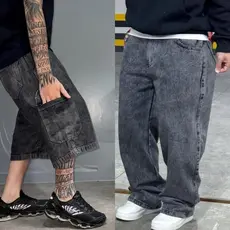 KIT CALÇA BALÃO  BAGGY GRAFITE- BERMUDA CARGO  LARGA GRAFITE