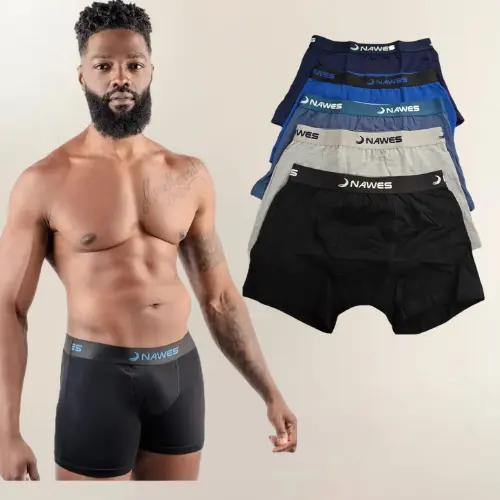 Cuecas Boxer Masculina Nawes Algodão Confortável, Respirável e Durável Kit com 6 box