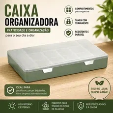 Caixa Organizadora Multiuso Verde com 11 Divisórias e Tampa Porta Parafusos, Bijuterias, Ferramentas, Costura e Pequenos