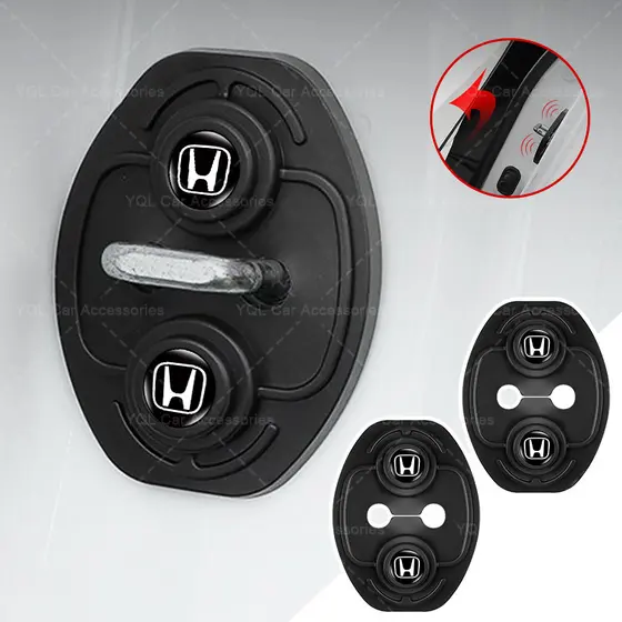 Capa De Silicone Para Fechadura De Porta De Carro , Logotipo Amortecedor , Almofada Silenciosa Honda Dio Fit3 Rd1 Civic