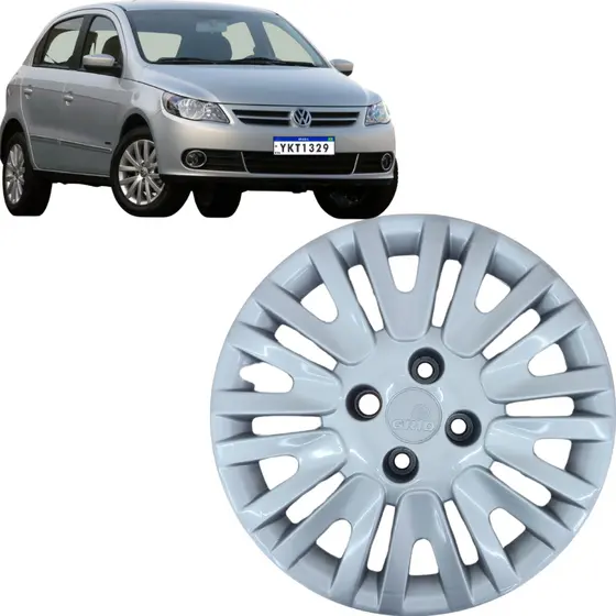 alota Grid Aro 14 Prata Cubo Alto Gol G5 Power 2009 a 2010