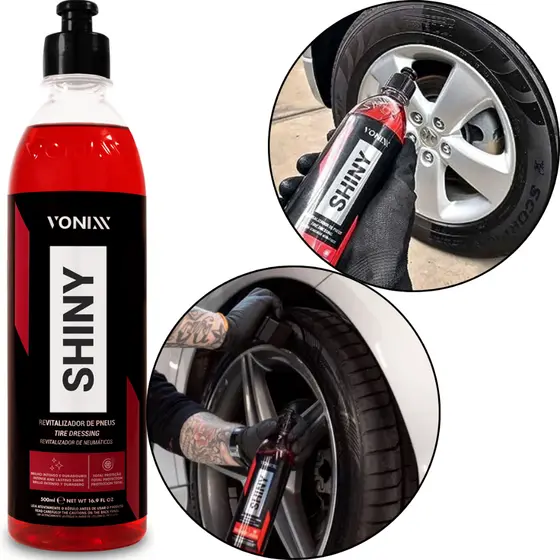 Pneu Pretinho Shiny Brilho Molhado Revitaliza 500ml Vonixx