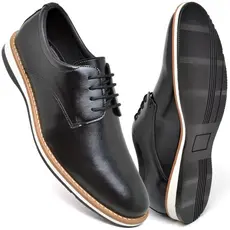 Sapato Casual Masculino Oxford Derby Confortável  Preto Couro Sintético Sapatênis Casamento Dia Dia Trabalho