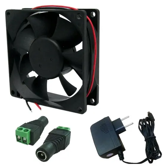 Ventilador Cooler Ventoinha 120x120x25 120x120 12v C/ Fonte Bivolt