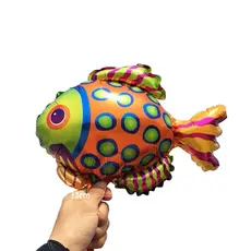 10 Mini Balão Peixe Metalizado 30cm Festa Decoração Fundo Mar C90411