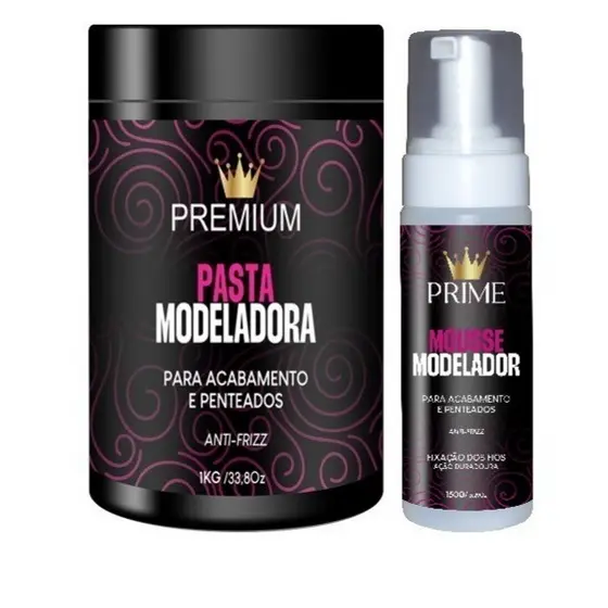 POMADA FIXADORA CAPILAR 1KG + MOUSSE MODELADOR 150ML