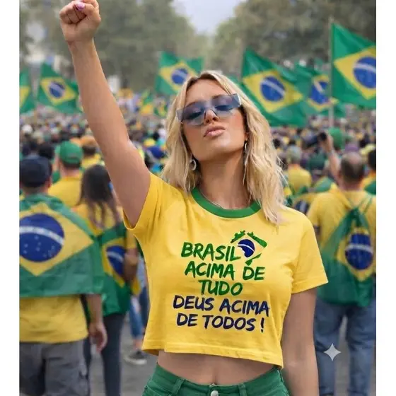 BLUSA FEMININA, CROPPED BOlSONARO