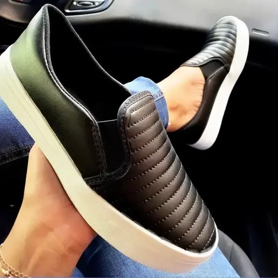 Tênis Slip On Feminino Confortável Vários Modelos Casual Sapatilha Calce Fácil Confortável Promoção