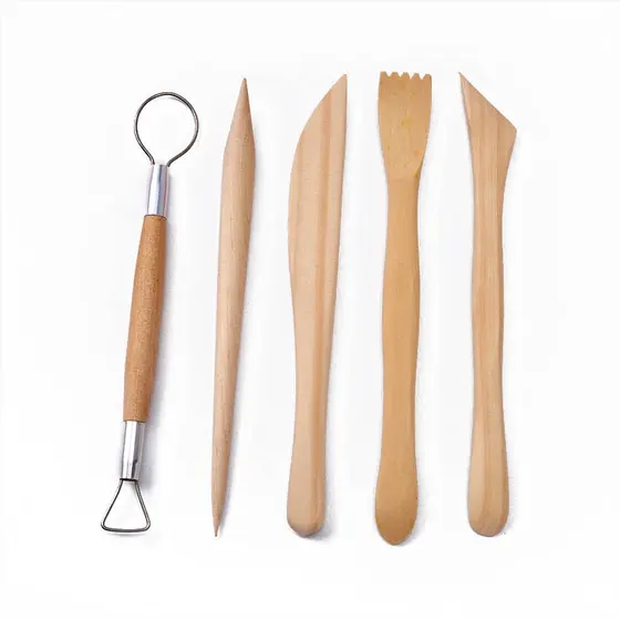 5Pcs/set Terno De Cerâmica Modelagem De Cera Ferramentas De Escultura Esculpir Argila Alisamento Polímero Shapers
