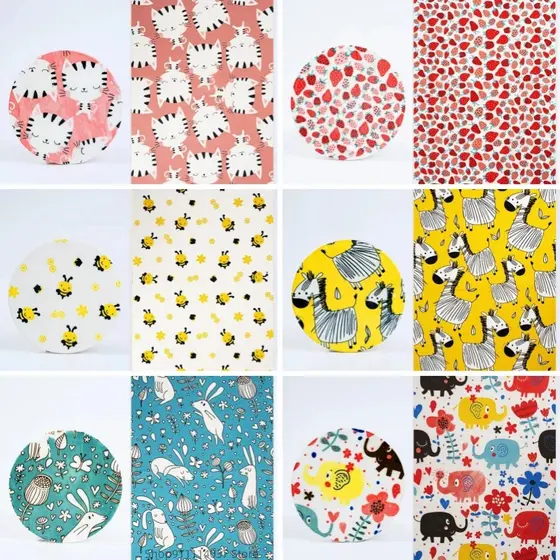 Papel Transferência Cerâmica Para Desenhos Animados Linha Animal Esboço Underglaze Floral Colorido Alta Temperatura