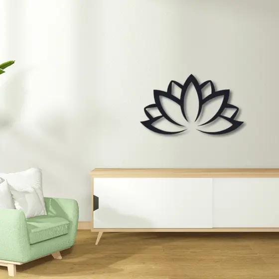 Aplique de Parede Vazado Flor de Lotus Quadro Decorativo