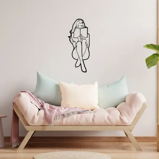 Aplique de Parede Vazado Curvas Femininas Leitura Quadro Decorativo
