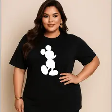 Camiseta Plus Size Feminina Estampada Do P Ao G5 Mc Animado Academia Treino 100% Algodão Premium Verão