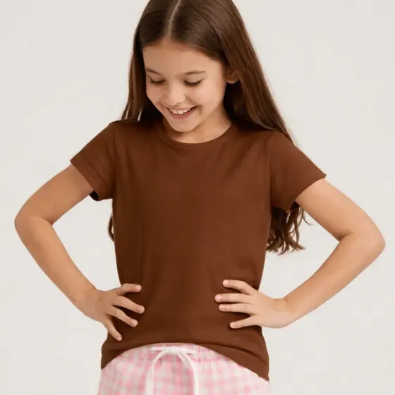 Camiseta Infantil Criança 100% Básica Manga Curta Unissex Masculina e Feminino Básica