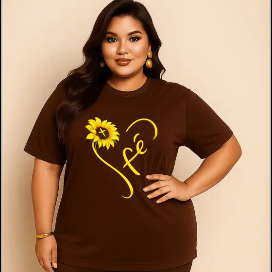 Camiseta Plus Size Feminina Estampada Do P Ao G5  Academia Treino 100% Algodão Premium Verão